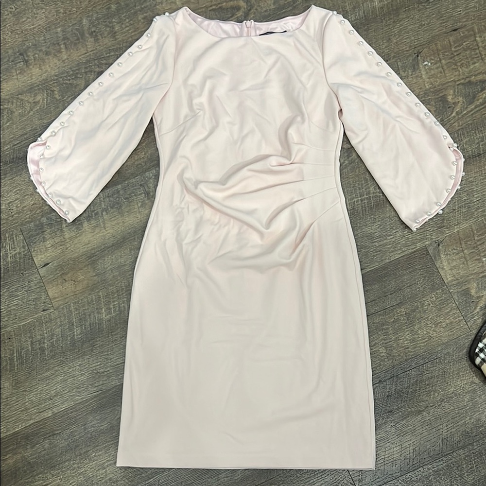 Elegant Pink Dress with Pearl Accents